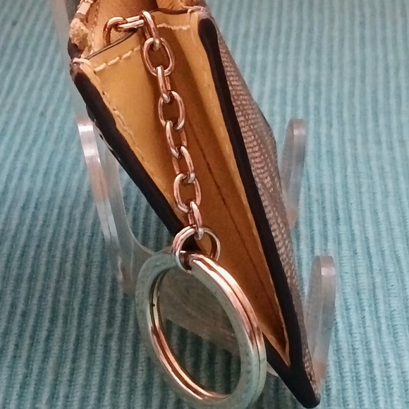 SOLD Coach F10607 Mini Skinny ID Case Wallet Buttercup Yellow Signature Tan - Picture 7 of 8